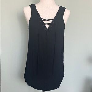 Cotton On Black Lace-Up Tank Top